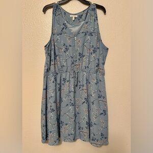 Maurices Blue Floral Zip-Front Dress